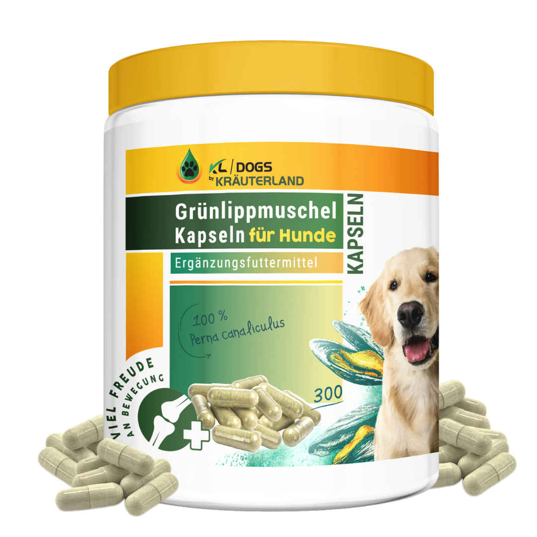 Grünlippmuschelkapseln für Hunde 300 Kapseln = 180g